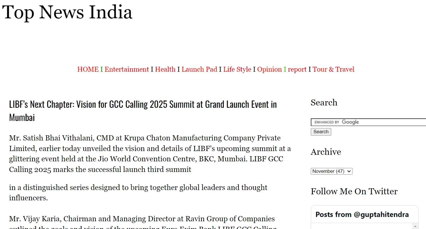 LIBF’s Next Chapter: Vision for GCC Calling 2025 Summit at Grand Launch Event in Mumbai