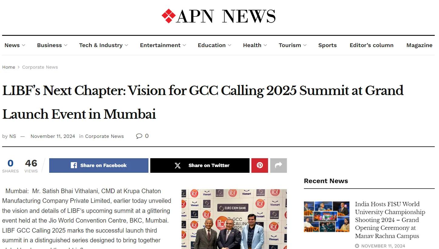 LIBF’s Next Chapter: Vision for GCC Calling 2025 Summit at Grand Launch Event in Mumbai