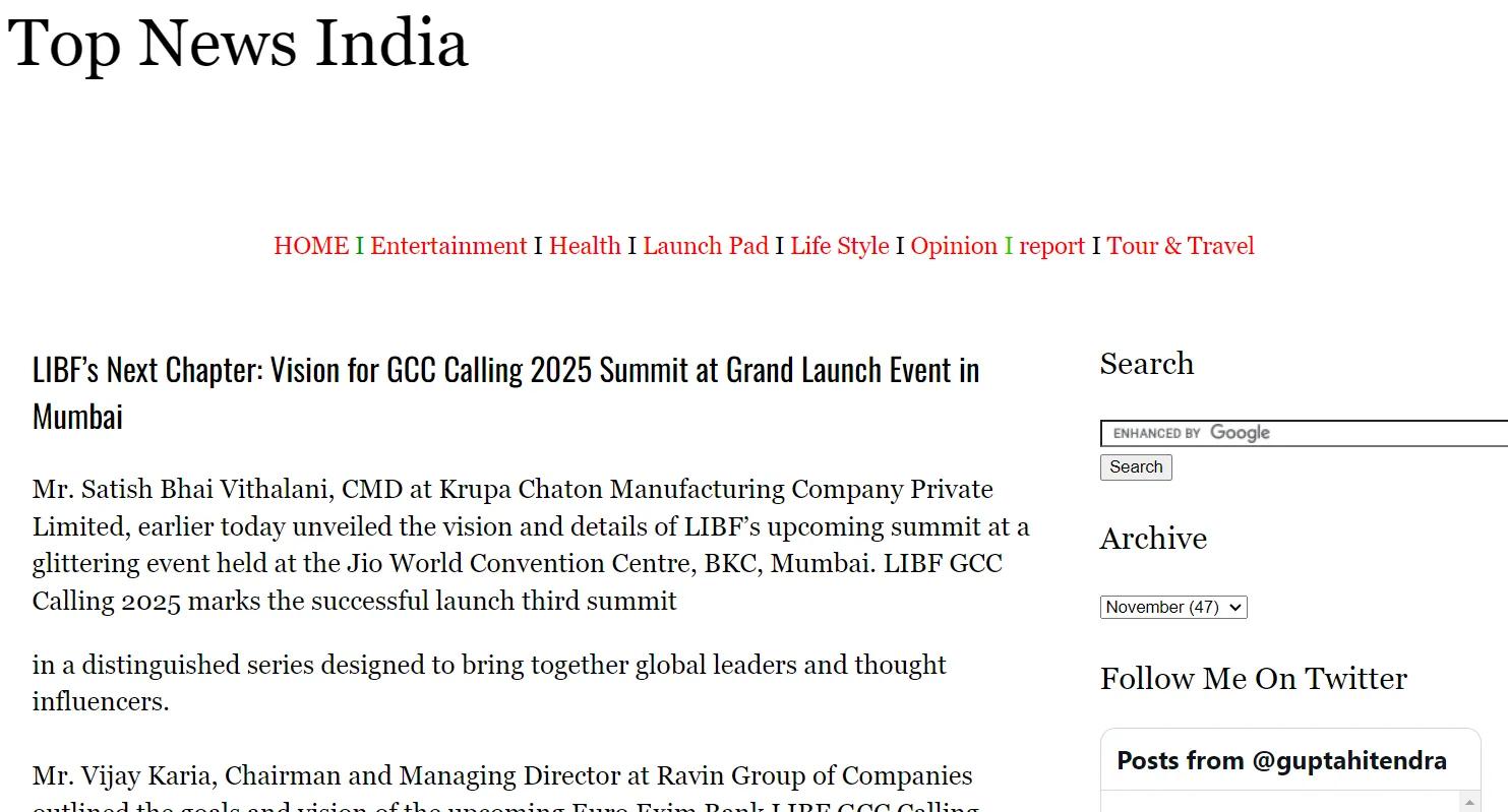 LIBF’s Next Chapter: Vision for GCC Calling 2025 Summit at Grand Launch Event in Mumbai